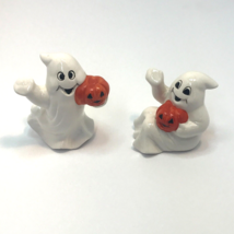 Two VTG Brinn&#39;s Pittsburgh PA Ceramic Ghost with Pumpkins Halloween Figurines - £15.56 GBP