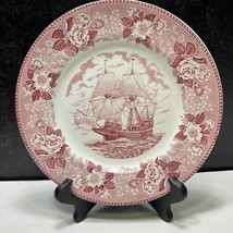 Old English Staffordshire Pink Plate The Mayflower Adams JonRoth England... - $29.70