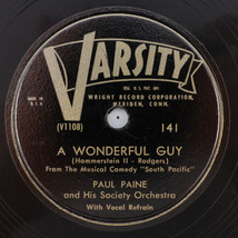 Paul Paine - A Wonderful Guy/I&#39;m Gonna Wash That Man RIght 10&quot; 78 rpm Record 141 - £48.78 GBP