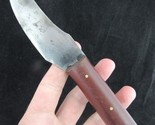 Antique early 1900&#39;s HANDMADE knife wood &amp; brass trailing point OLD &amp; BE... - $128.99