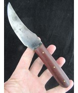 Antique early 1900&#39;s HANDMADE knife wood &amp; brass trailing point OLD &amp; BE... - $176.42 CAD