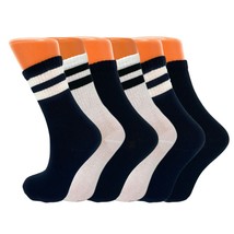 Black and White Tennis Crew Socks for Women Extra Thin 6 Pairs for Daily Wear - £10.17 GBP