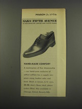 1956 Saks Fifth Avenue Shoes Ad - Hand-Made Comfort - £14.82 GBP
