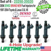 OEM 6Pcs Denso 4-Hole Upgrade Fuel Injectors for 1998-2003 Toyota Sienna 3.0L V6 - £111.53 GBP