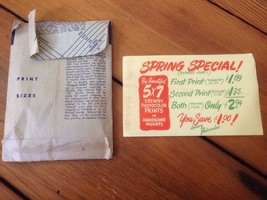 Pair Vintage 50s Drewry Photocolor Photograph Envelope Price List Ad Ephemera - $24.99