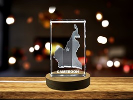 LED Base included | Cameroon 3D Engraved Crystal 3D Engraved Crystal Keepsake - £31.37 GBP+