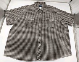 Wrangler Pearl Snap Western Shirt Men&#39;s Size 4X Big 4XB Plaid Two Pockets Rodeo - £17.93 GBP