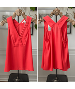 NWT Cooper &amp; Ella Coral Orange Tank Sleeveless Blouse Shell $128 M - €52,52 EUR