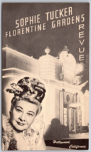 1940&#39;s Sophie Tucker Florentine Gardens Revue Hollywood California postcard - $12.44