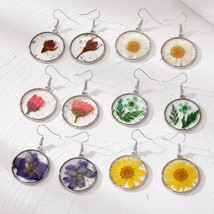 Handmade Dried Flower Botanical Resin Earrings - Real Pressed Flowers Jewelry Gi - £8.79 GBP