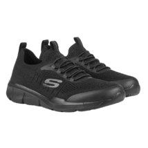 Skechers Men Size 8 Bungee Lace Memory Foam Sneaker Shoe, Black - £26.14 GBP