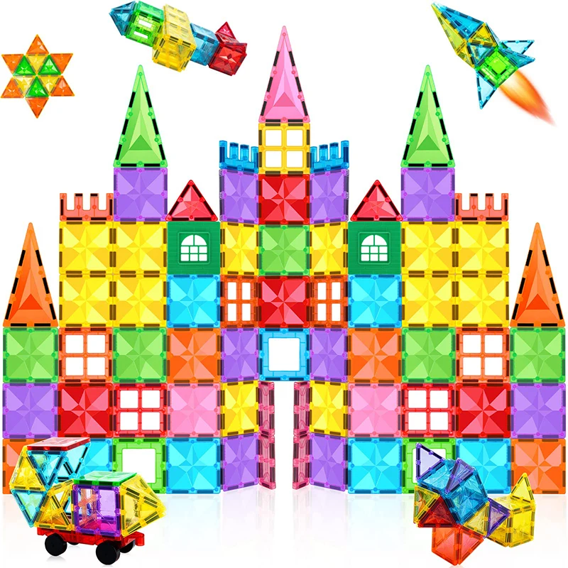 Magnetic Tiles Building Blocks Magnet Toys for Kids Educational Toys 3D Magnet - £38.77 GBP+