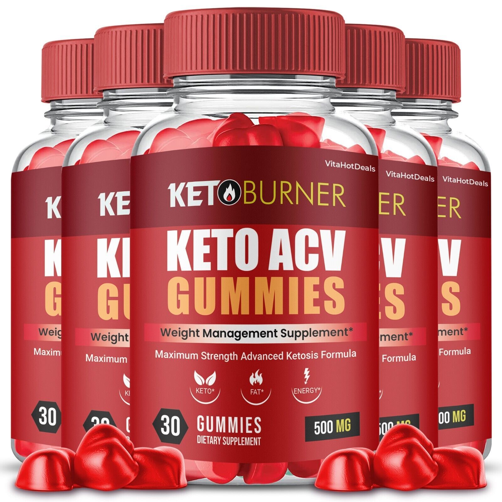5 Pack Keto Burner ACV Gummies KetoBurner Gummies Max Strength Supplement