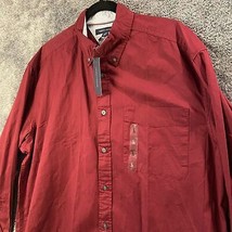 Tommy Hilfiger Shirt Mens Large Red Button Up Shirt Comfort Dress Shirt Formal - £10.92 GBP