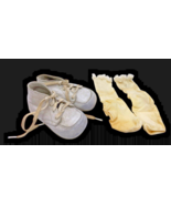 1960s Baby Shoes &amp; Socks Set Pair Vintage Baby Girl or Doll Vintage - $19.53