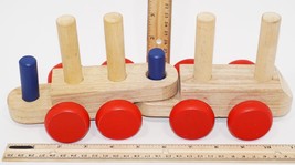 2 Pc Melissa &amp; Doug - Wooden Stacking Train Kids Classic Wood Toy Used - £4.77 GBP