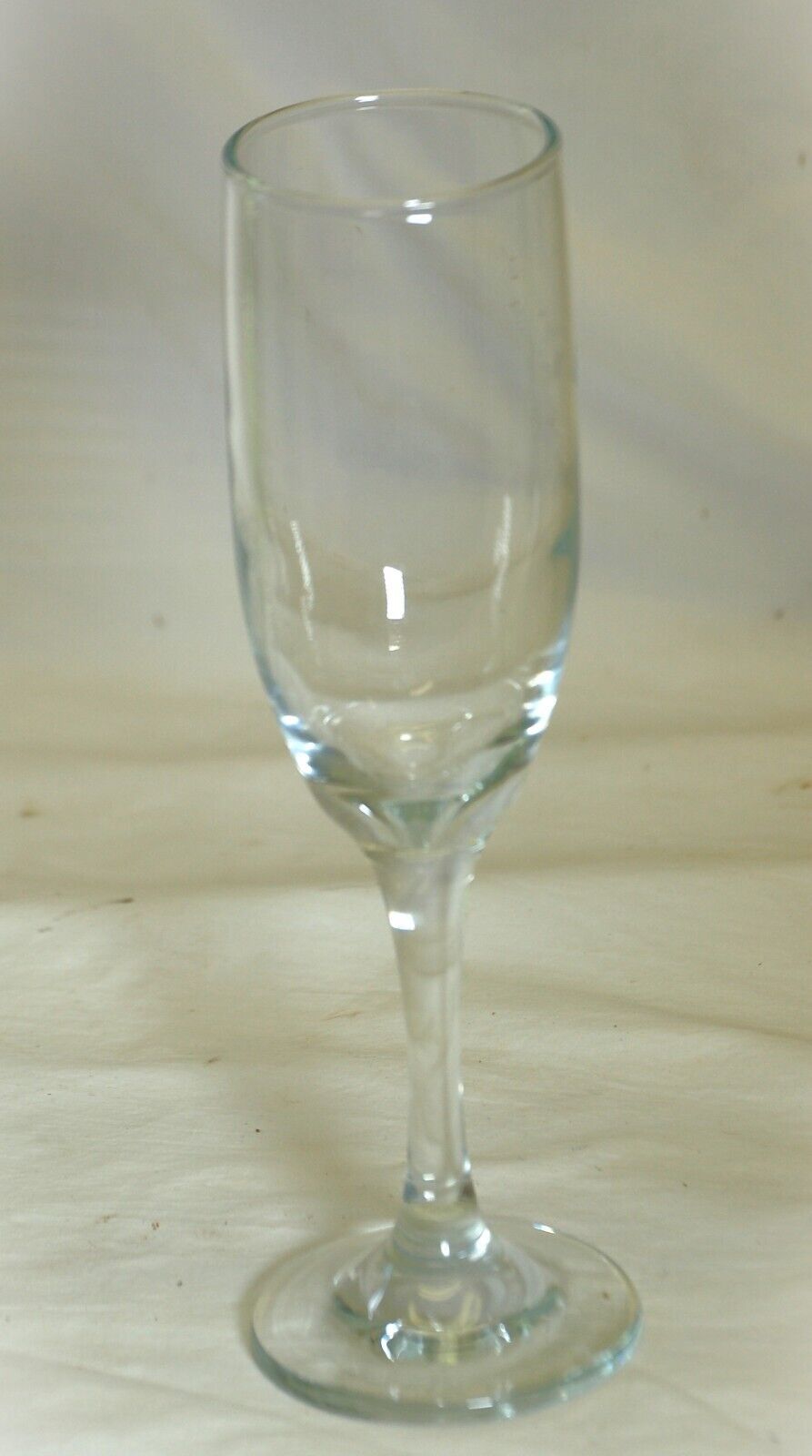 Elegant Clear Champagne Flute Glass Long Stem Glassware 8-1/8” T Unknown... - $12.86