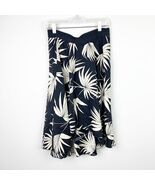 Tommy Bahama Skirt Womens Small Black 100% Silk Palm Pull On High Low Flowy - €27,23 EUR
