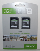 PNY 32GB GO Elite SDHC Flash Card Dual Pack Brand New - $32.00
