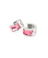 Pink Stainless Steel Acrylic Crystal Jewelry Earring - £8.46 GBP