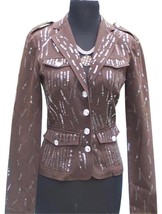 Cache Sequin Encrusted Gemstone Buttons Jacket Top New Fitted S/M/L Stre... - $79.20