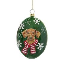 Brown Dachshund Dog Christmas Disc Ornament 4 inch New - $17.80
