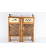 Vtg 70s Country Primitive Bird Flower Wood Washboard Hanging Cabinet Rac... - $197.95