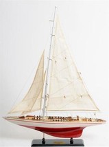 Model Yacht Watercraft Traditional Antique Endeavour Painted Western Red Cedar - £237.67 GBP