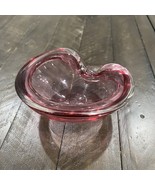 Vintage Alfredo Barbini Murano Art Glass Cranberry Sommerso Geode Ashtra... - $180.74 CAD