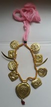 Punjabi Folk Cultural Bhangra Gidha Kaintha Taweets Baby Pink thread necklace T5 - £26.85 GBP