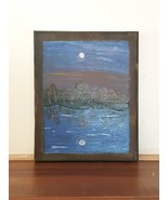 Dark Night Reflection on Water Original Painting in Oil On 8x10 Canvas A... - £9.53 GBP