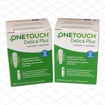 200 ONE TOUCH DELICA PLUS Xtra Fine 33 GAUGE LANCETS 2 Boxes of 100 Expi... - $24.99
