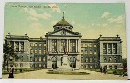 OH Lucas County Court House 1909 to Ann Arbor Michigan Postcard H18 - £3.04 GBP