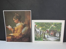 Vintage Set Of (2) A Young Girl READING-by J.H. Fragonard And Country Store-by G - £16.51 GBP