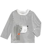First Impressions Infant Girls Striped Dog Print T-Shirt,Snow Owl,3-6 Months - £12.50 GBP
