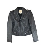 Maje Womens Jacket Lamb Leather Moto Asymmetric Black 36 - £114.01 GBP