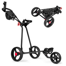 New Foldable 3 Wheel Golf Pull Push Cart Trolley Scorecard Drink Holder ... - £145.80 GBP