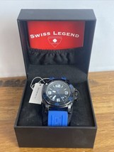 Swiss Legend TYPHOON Men&#39;s Quartz Watch Blue Silicone SL-11503-BB-01-BLA... - £63.16 GBP