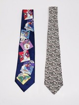 2 Vintage Disney Ties Mickey Mouse Minnie Donald Comic Strip / Goofy Expressions - £31.66 GBP