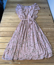fuifac NWT Women’s Half Sleeve floral MIDI dress size 24 pink Q9 - $33.56