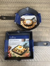 Two Crofton Mini Iron Skillet Iron Griddle 6” NEW - $28.01