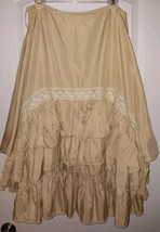 ALBERTO MAKALI Sz. 10 Beige Ruffled Tiered Skirt Cottagecore Prairie  - £29.11 GBP