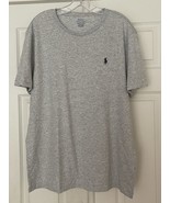Polo Ralph Lauren Gray Custom Slim Crew Neck Tee T-Shirt Navy Blue Pony NWT - $27.72