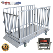 5 Year Warranty Stainless Indicator 3,000 lb Cage Included Livestock Scale - £2,388.56 GBP