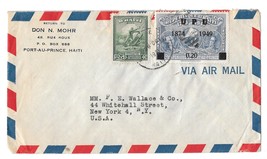 1951 Haiti Airmail Cover to US New York Scott 374 388 UPU .20 c Overprint - £6.31 GBP