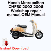 Honda Metropolitan CHF50 2002,2003,2004,2005,2006 Workshop repair manual... - $27.36 CAD