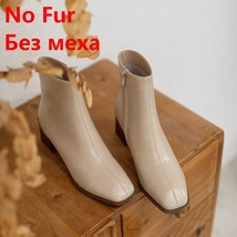 FEDONAS Fashion Women&#39;s Winter Boots Side Zipper Female Leather High Heels Boots - £114.66 GBP