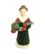 Vintage Christmas Village Figurine Grandma with Duck and Basket of Goodies - £7.49 GBP