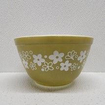 Vintage Pyrex Spring Blossom 401 Small Mixing Bowl 1.5 Pint Green White Flower - £13.15 GBP