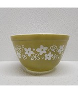 Vintage Pyrex Spring Blossom 401 Small Mixing Bowl 1.5 Pint Green White ... - £13.35 GBP